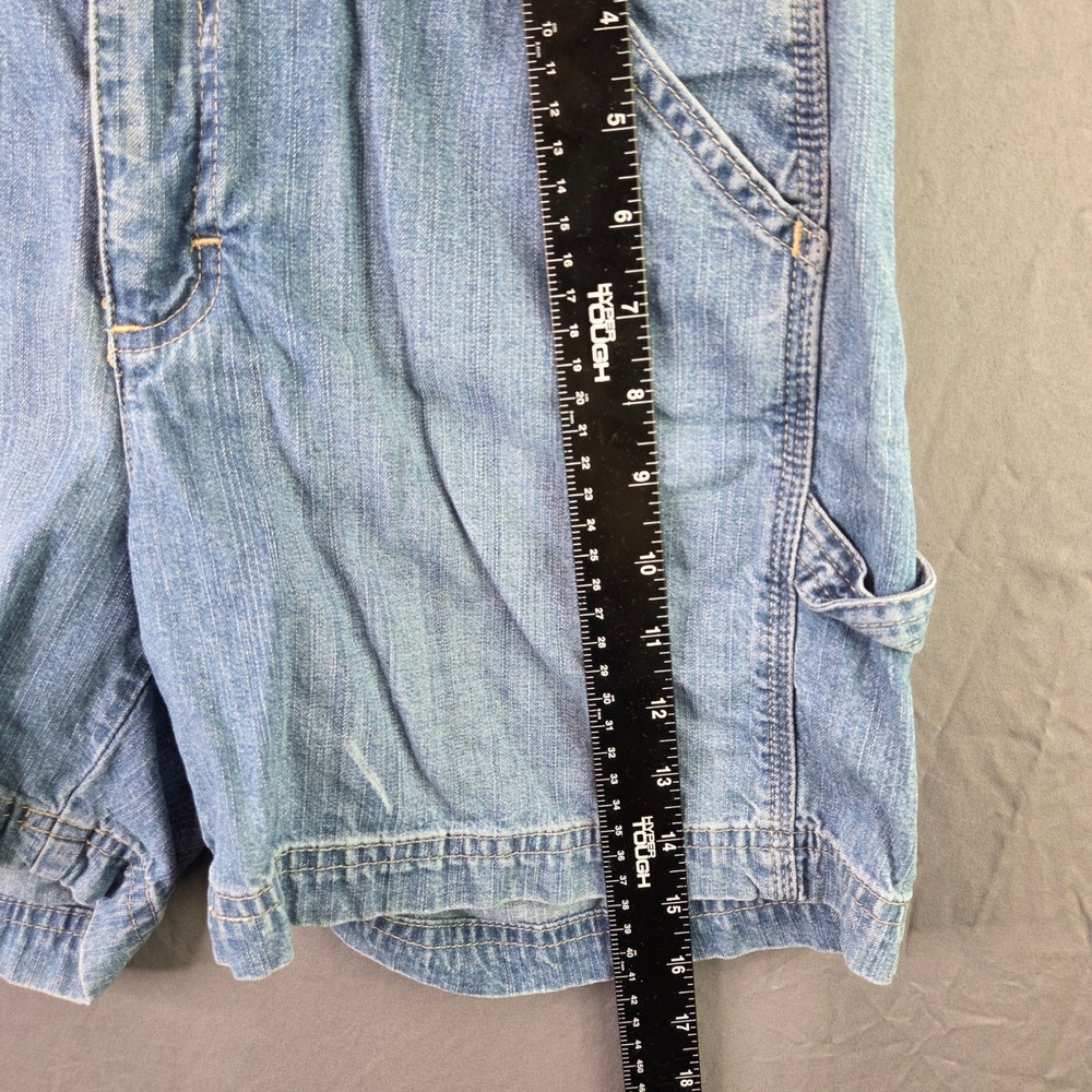 Lee Carpenter Denim Shorts Womens 6M Blue Light Wash Mid Rise Cotton Utility - Picture 3 of 7